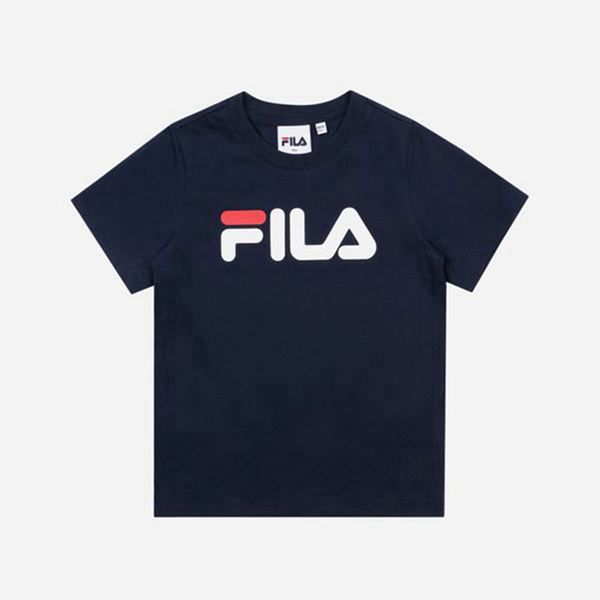 Camisetas Manga Corta Fila Niñas Azul Marino - Uno Crew Neck S/S - España 579681XID